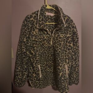 Pink Lily Animal Print Fleece Jacket